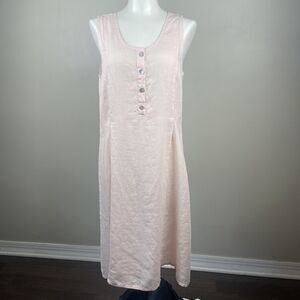 Flax | Dresses | Flax 0 Pink Linen Dress Slip Lagenlook Sleeveless  Cottagecore Maxi S | Poshmark